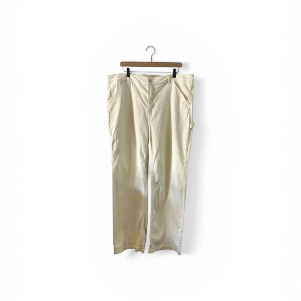 Y2K Baggy Cargo Jeans 2X White No Boundaries Minimalist Neutral Streetwear